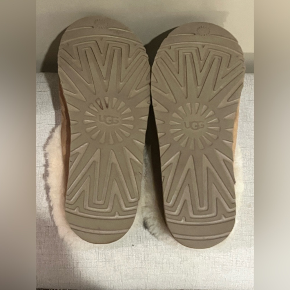 UGG Women's Brown and Cream Sheepskin Slippers - Picture 4 of 5